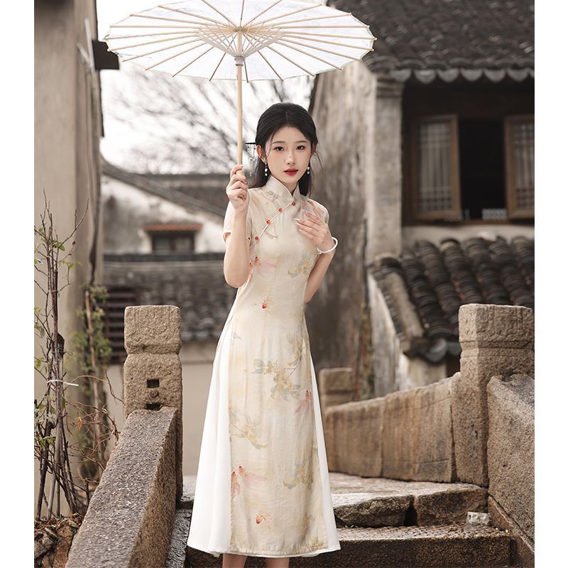 Aodai Koi Gui Cheongsam College Entrance Examination To Send Test Daily Wear Improved Dress New Chinese Style Summer - Image 1